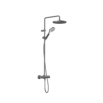 DIVE X, BRUSHED GUNMETAL, COLOANA DE DUS CU BATERIE TERMOSTATATA, PALARIE 250MM CU 1 JET, PARA CU 3 JETURI, SUPORT SI FURTUN, 69067N2-00